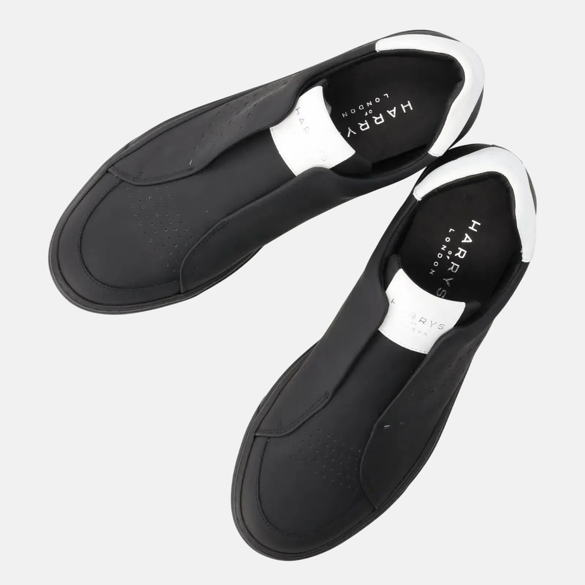 Harrys Of London Track Tech Leather Trainer Black/White | Preamato Luxury