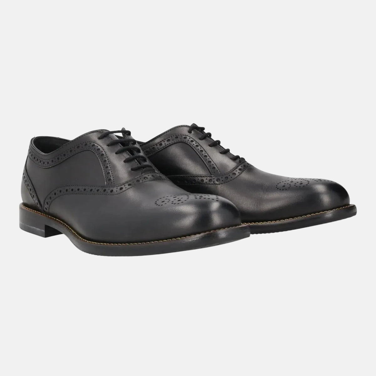Harrys Of London Trillion Leather Brogue Black | Preamato Luxury