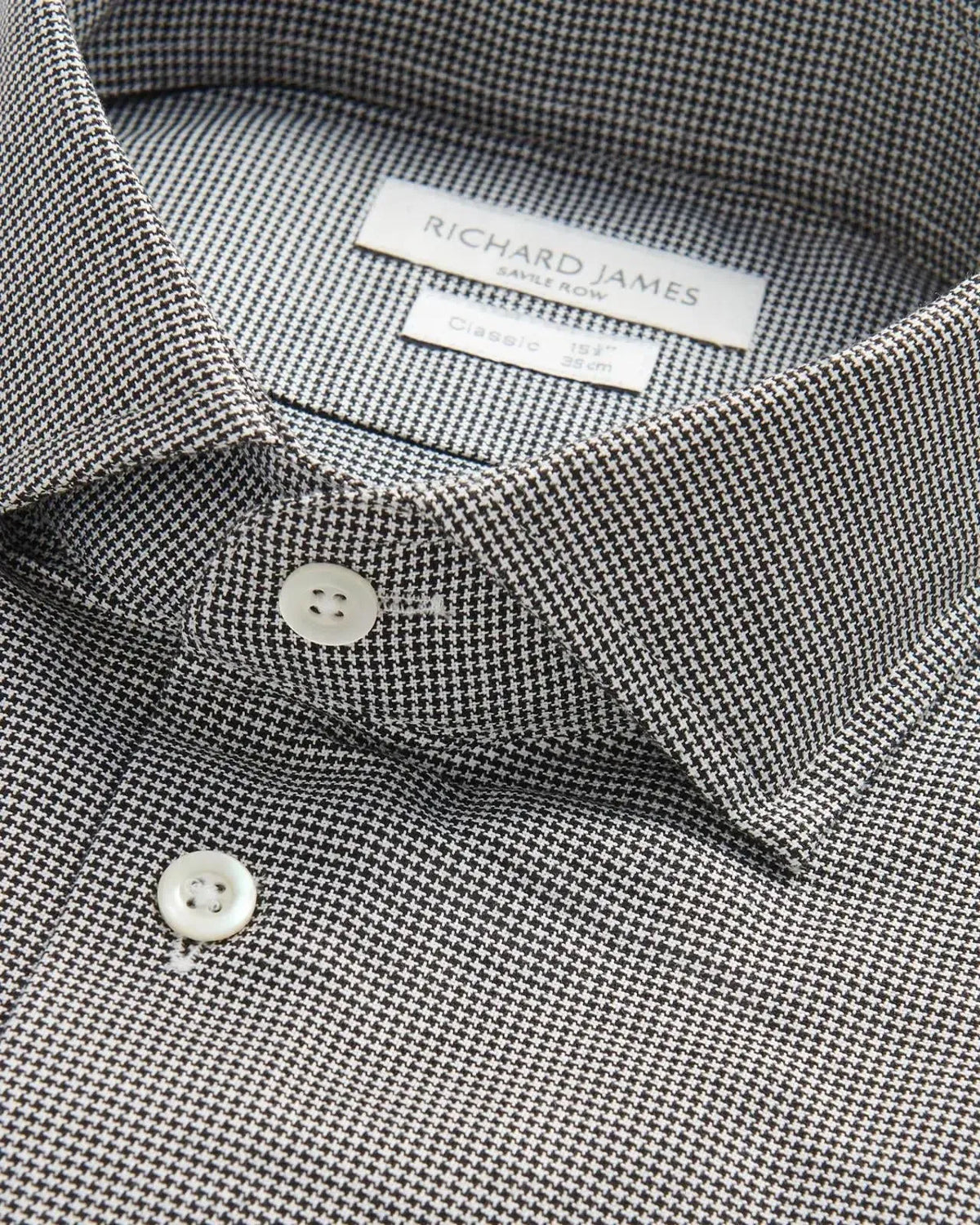 Richard James Black/White Shirt Cotton | Preamato Luxury