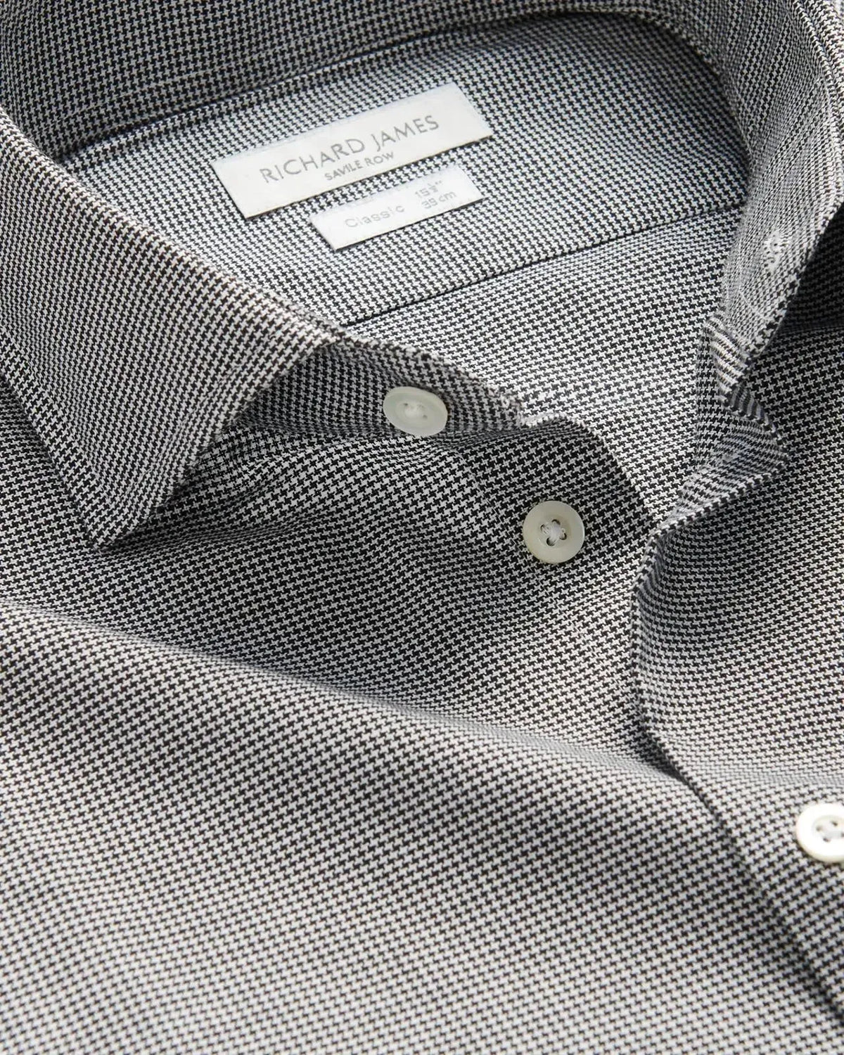 Richard James Black/White Shirt Cotton | Preamato Luxury