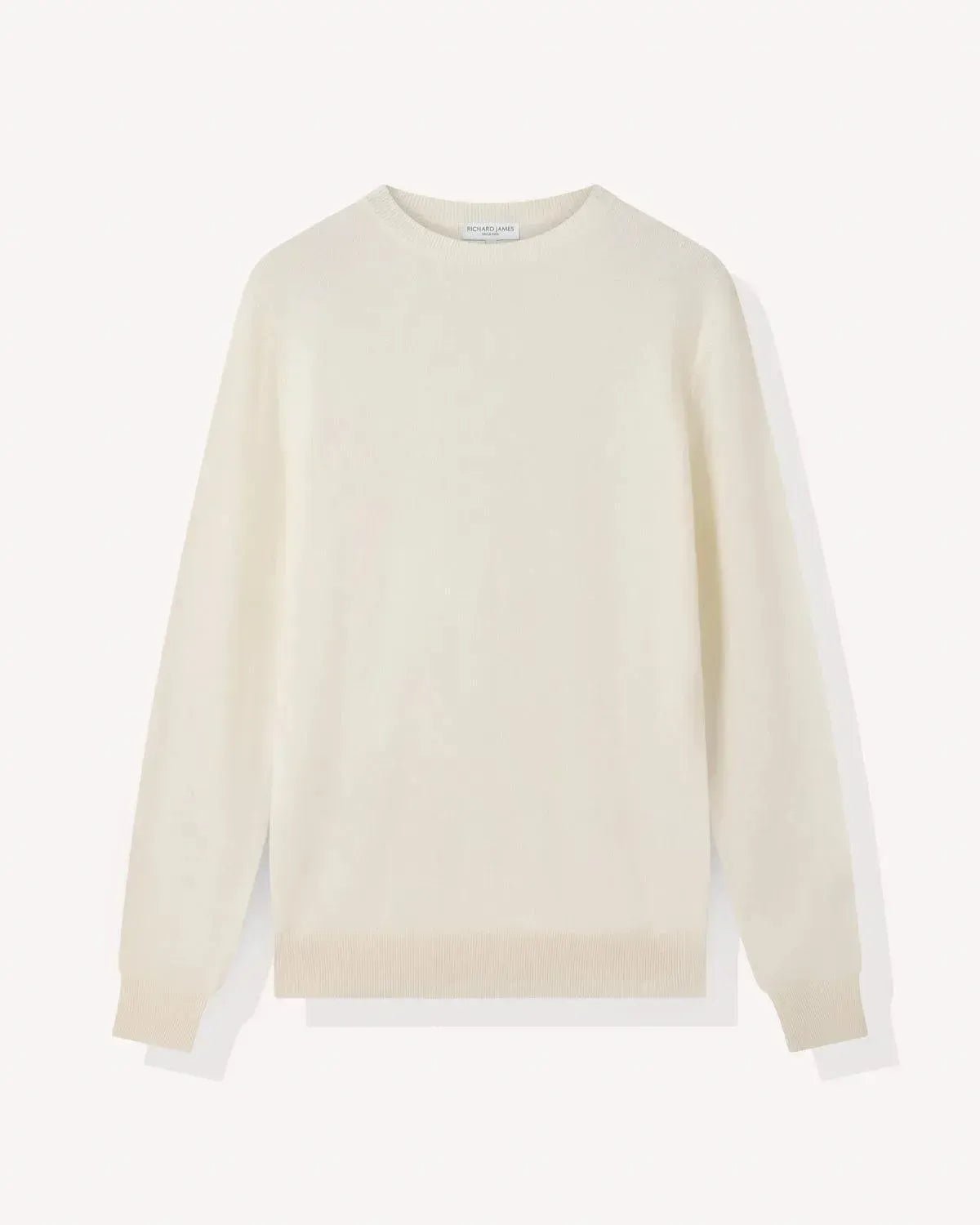 Richard James Cashmere Mix Crew Neck Cream | Preamato Luxury