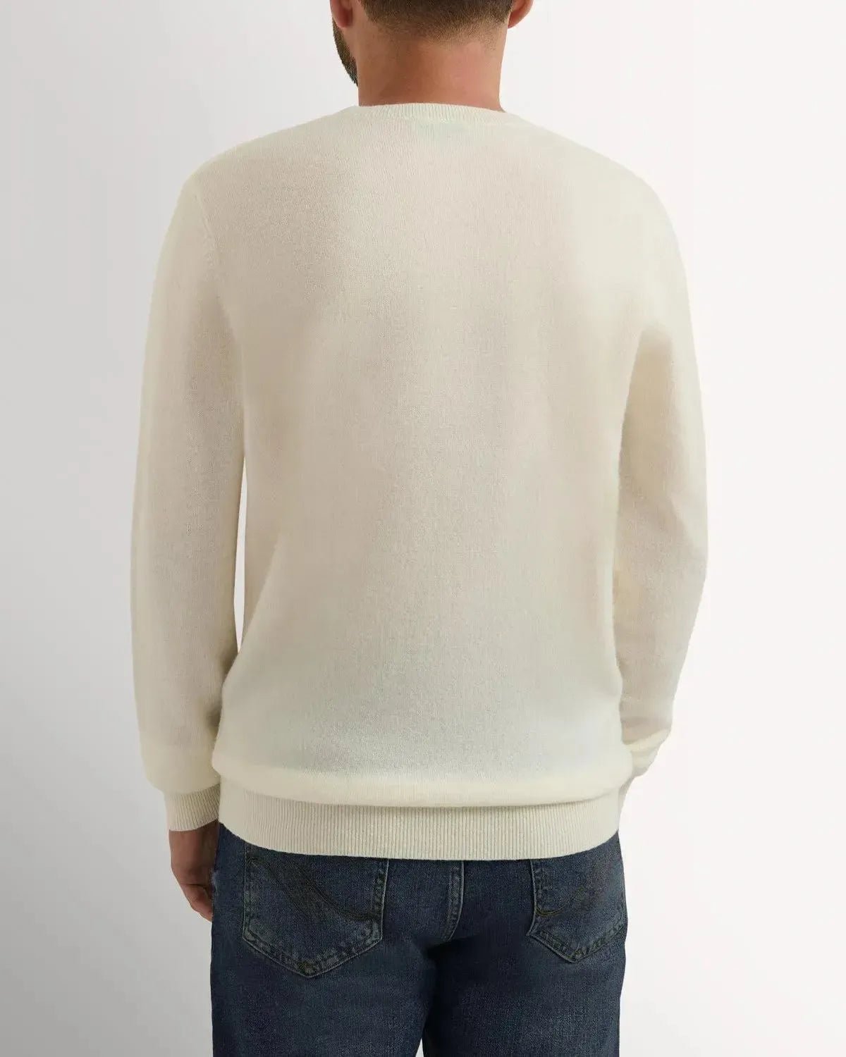 Richard James Cashmere Mix Crew Neck Cream | Preamato Luxury
