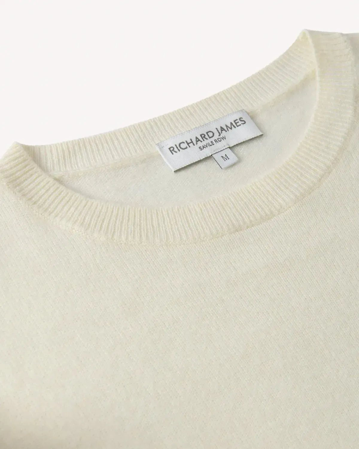 Richard James Cashmere Mix Crew Neck Cream | Preamato Luxury