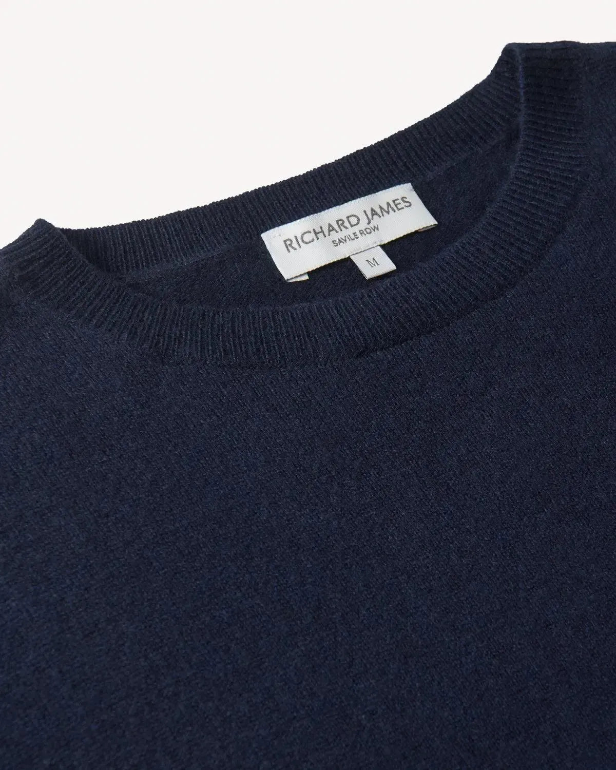 Richard James Cashmere Mix Crew Neck Navy | Preamato Luxury