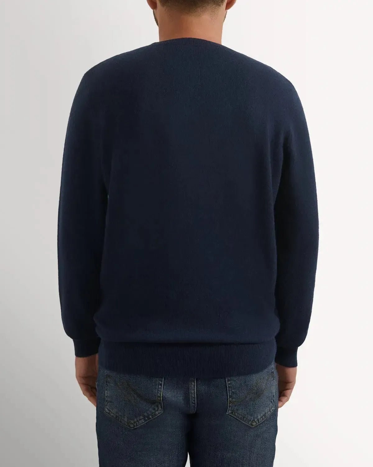 Richard James Cashmere Mix Crew Neck Navy | Preamato Luxury
