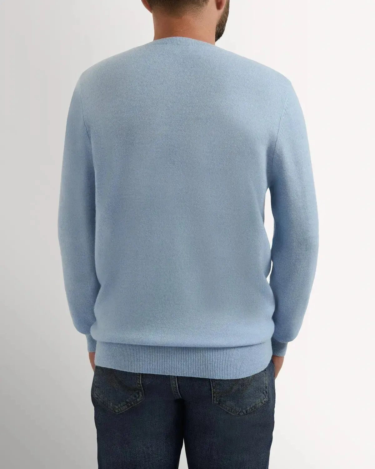 Richard James Cashmere Mix Crew Neck Sky Blue | Preamato Luxury