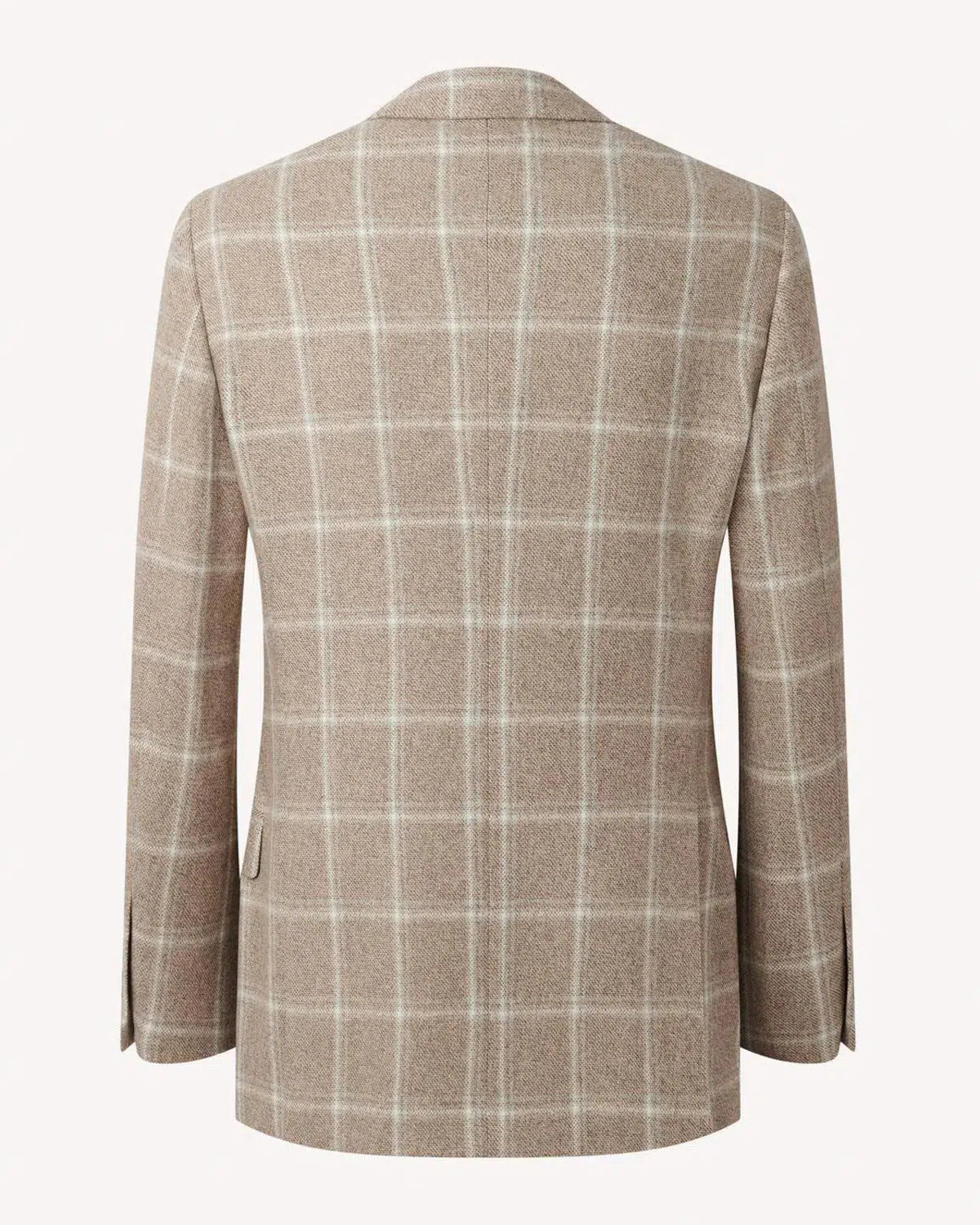 Richard James Double Breasted Large Window Check Jacket Beige / Cream | Preamato Luxury