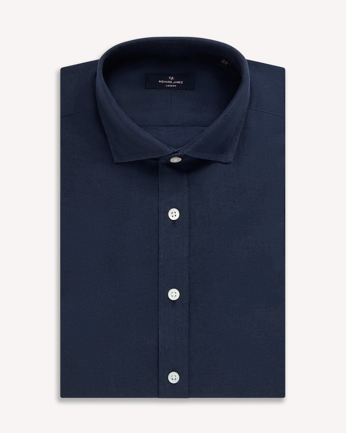 Richard James London Classic Linen Blend Shirt Navy | Preamato Luxury