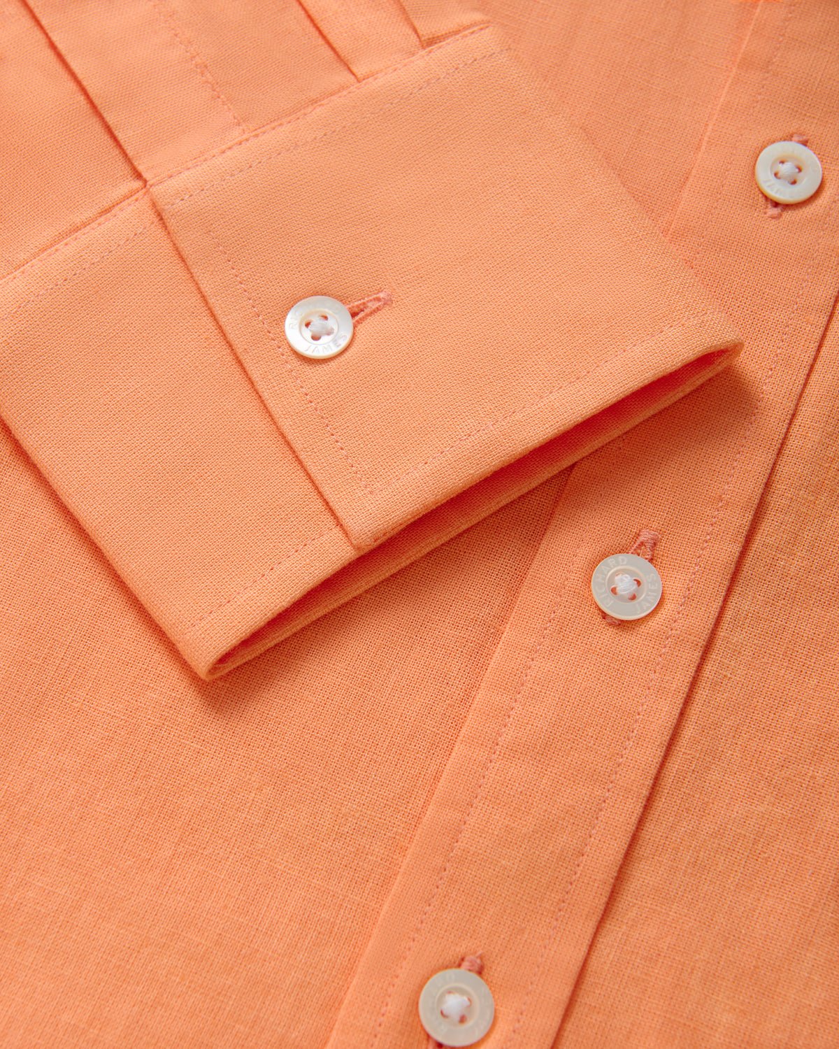 Richard James London Classic Linen Blend Shirt Peach | Preamato Luxury