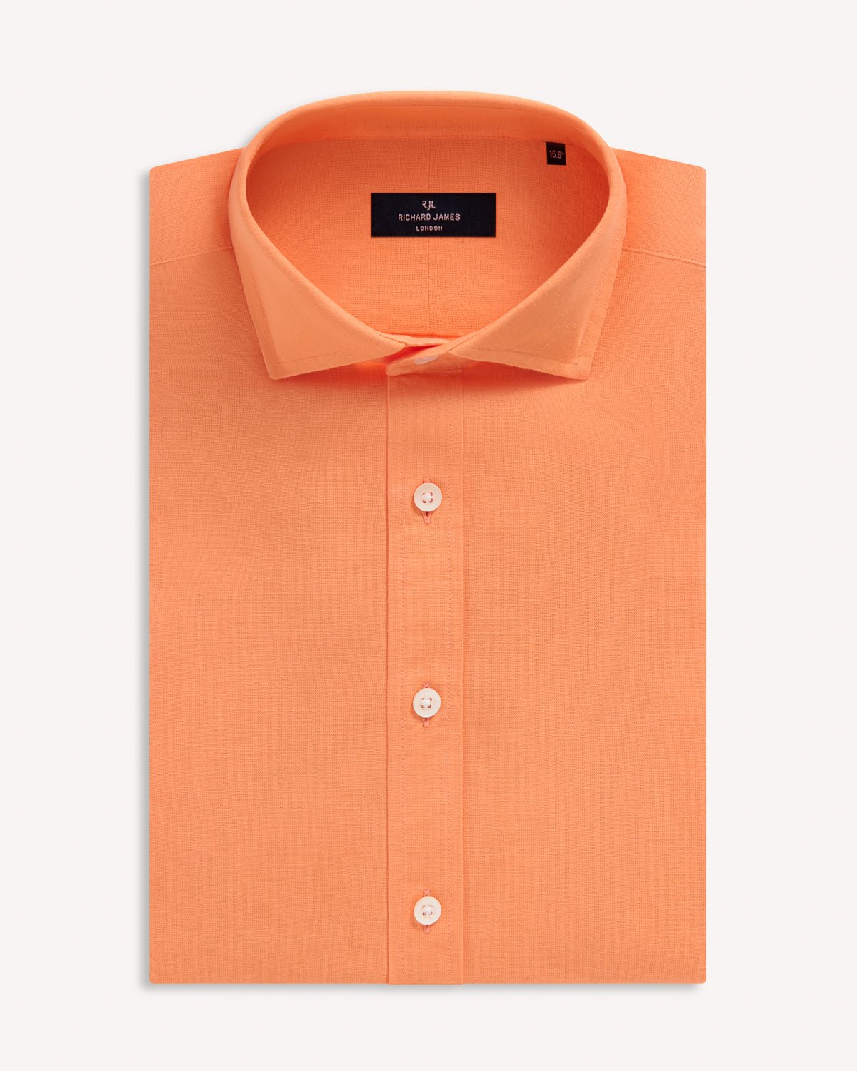 Richard James London Classic Linen Blend Shirt Peach | Preamato Luxury
