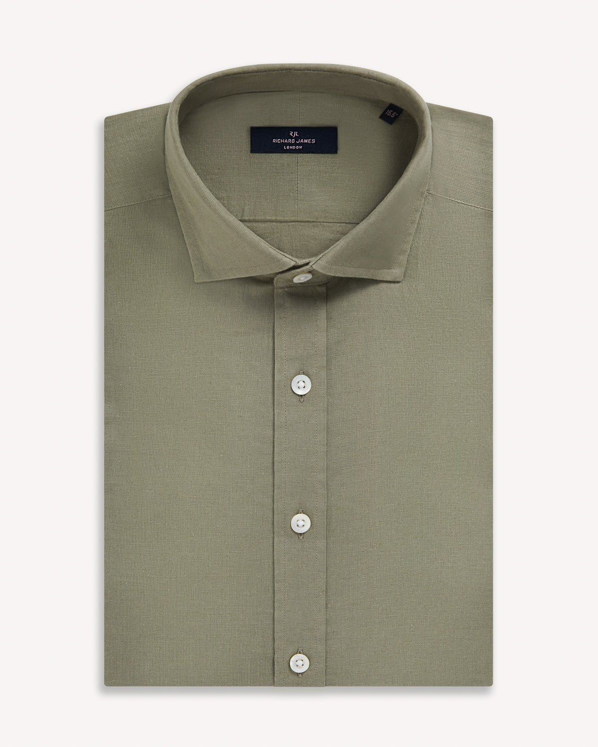 Richard James London Classic Linen Blend Shirt Taupe | Preamato Luxury