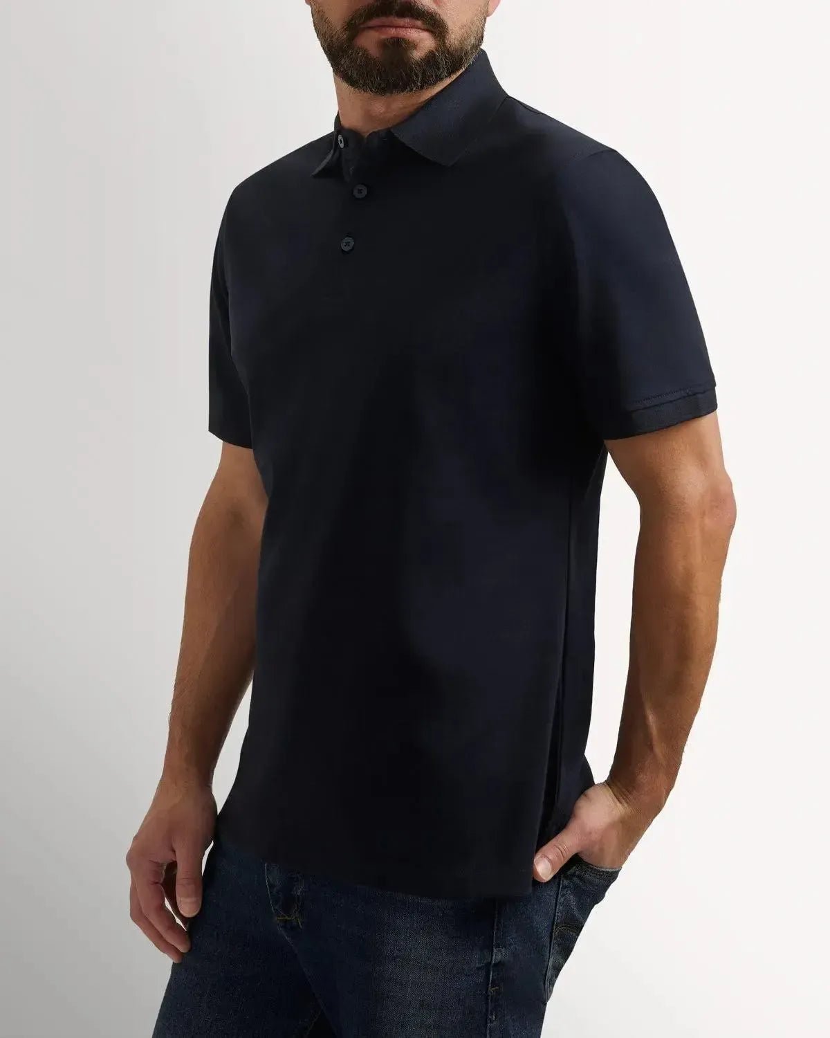 Richard James Mercerised Cotton Polo Shirt Navy | Preamato Luxury