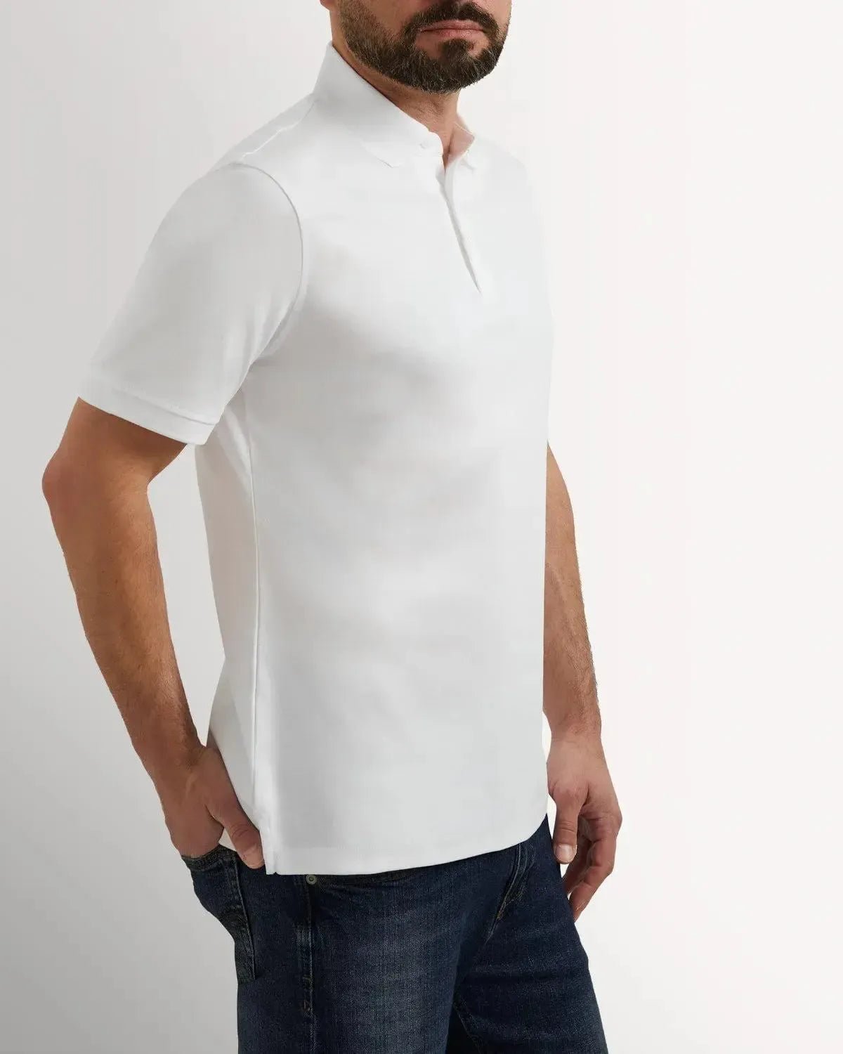 Richard James Mercerised Cotton Polo Shirt White | Preamato Luxury
