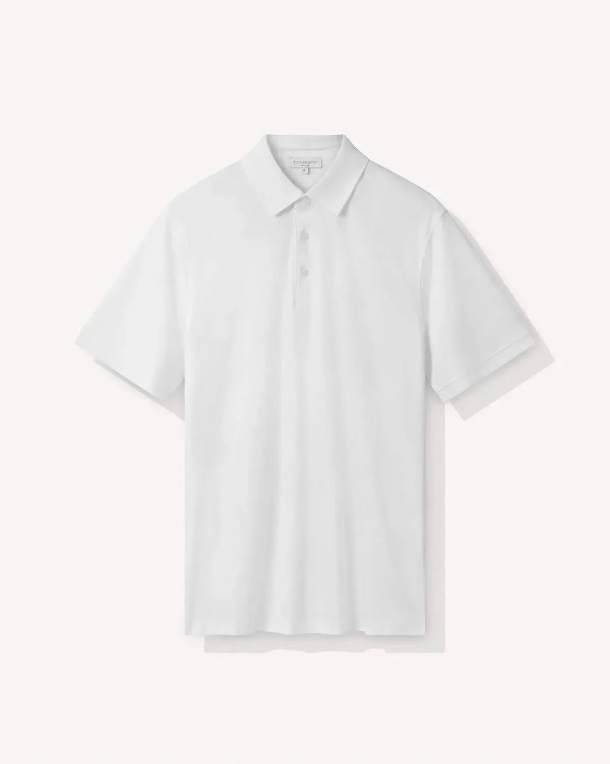 Richard James Mercerised Cotton Polo Shirt White | Preamato Luxury