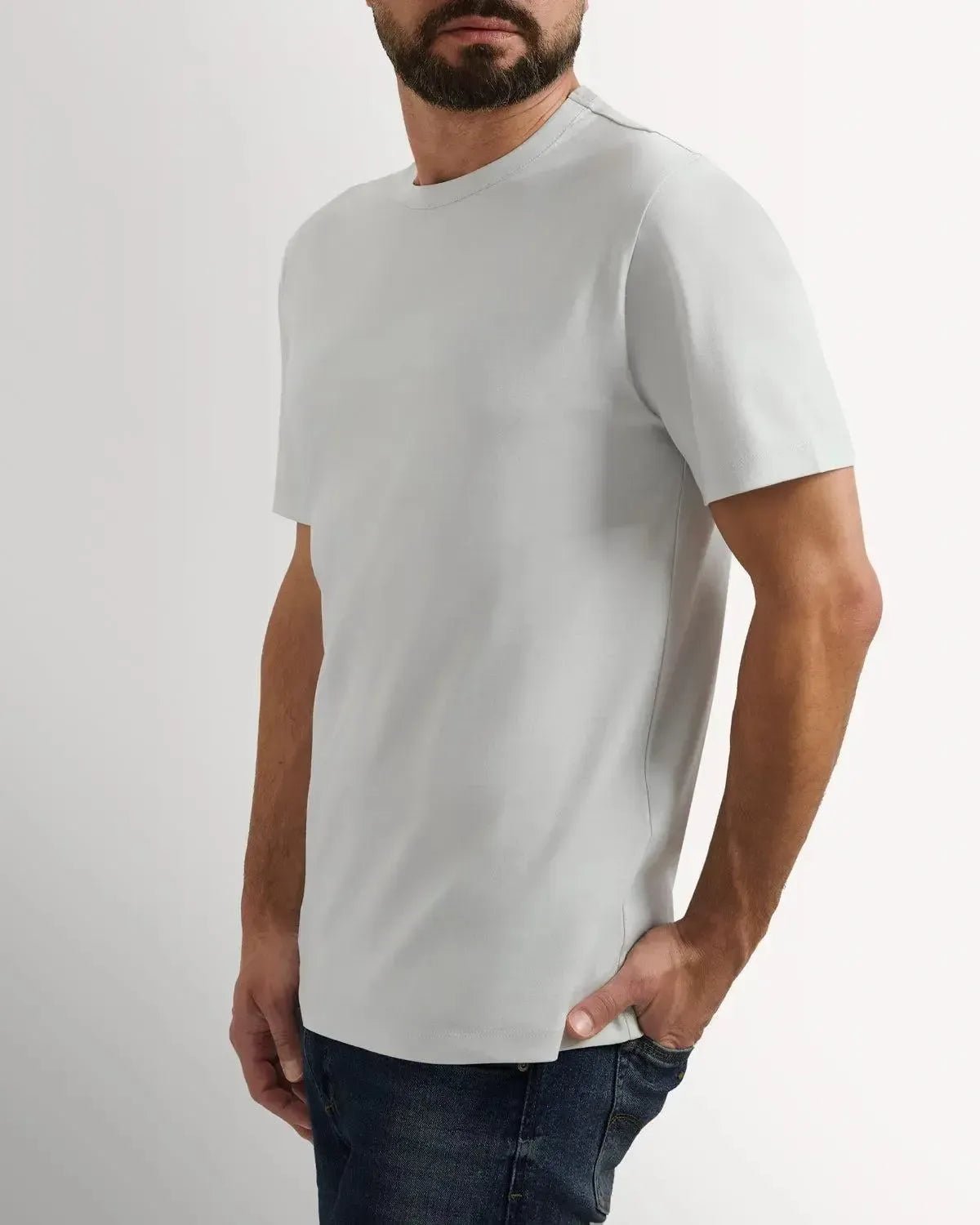 Richard James Mercerised Cotton T-Shirt Dove Grey | Preamato Luxury