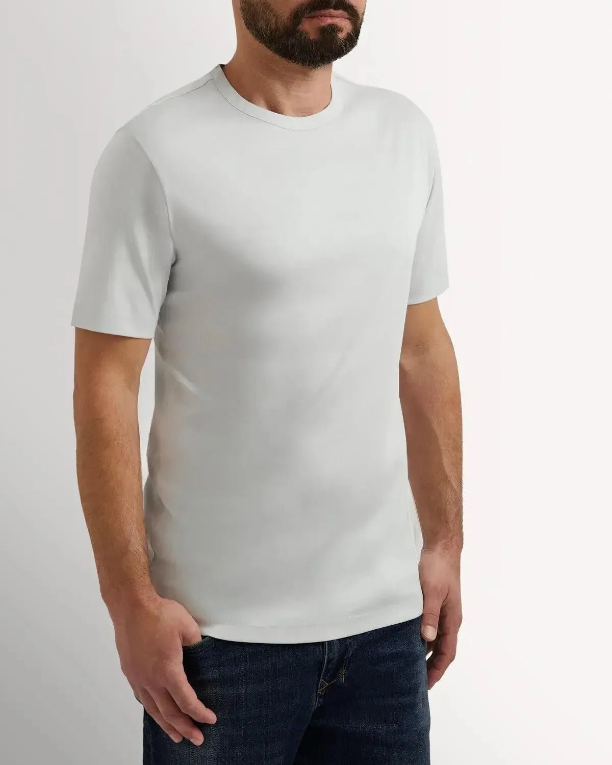 Richard James Mercerised Cotton T-Shirt Dove Grey | Preamato Luxury