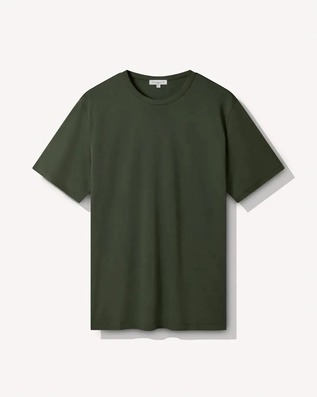 Richard James Mercerised Cotton T-Shirt Olive | Preamato Luxury