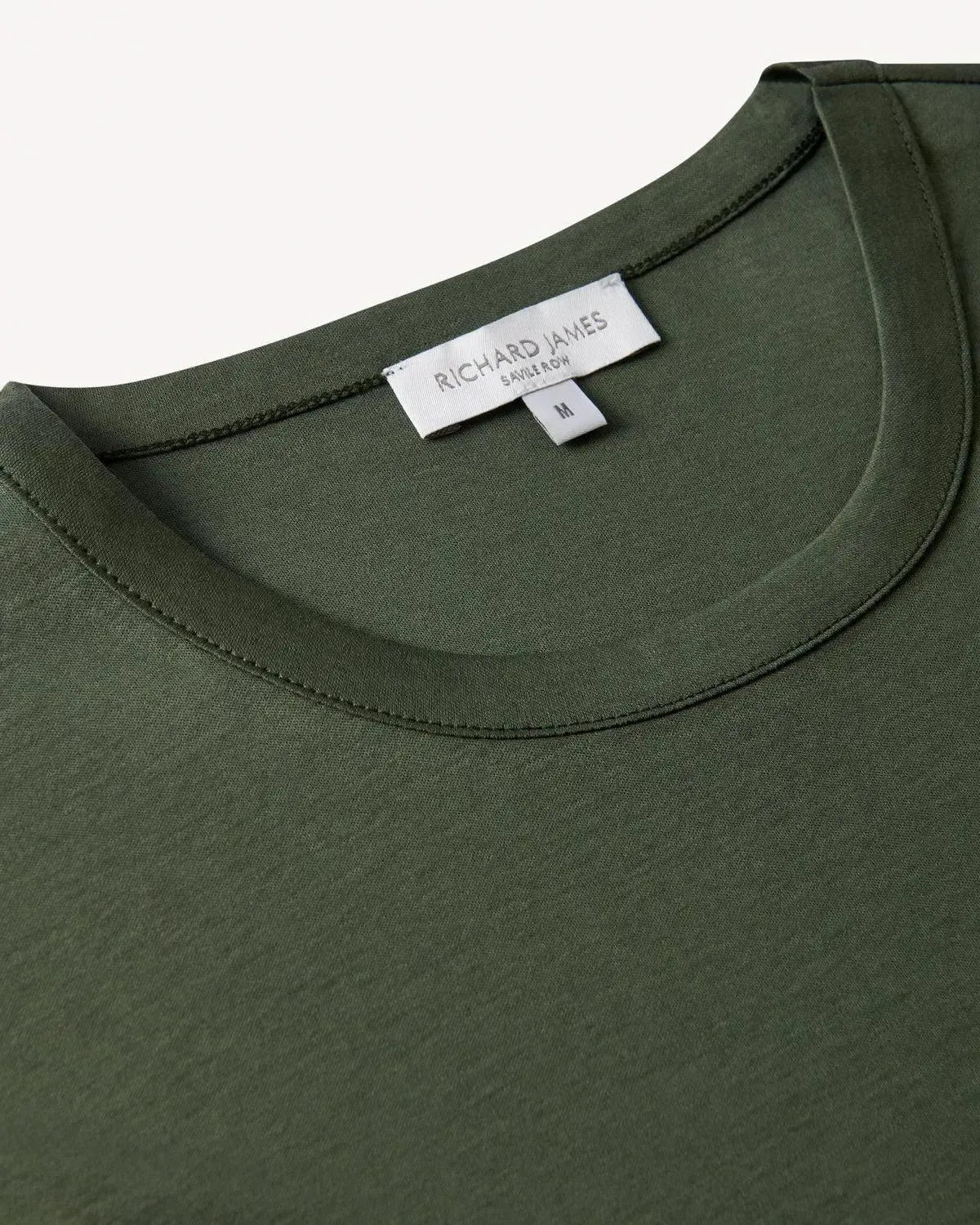Richard James Mercerised Cotton T-Shirt Olive | Preamato Luxury