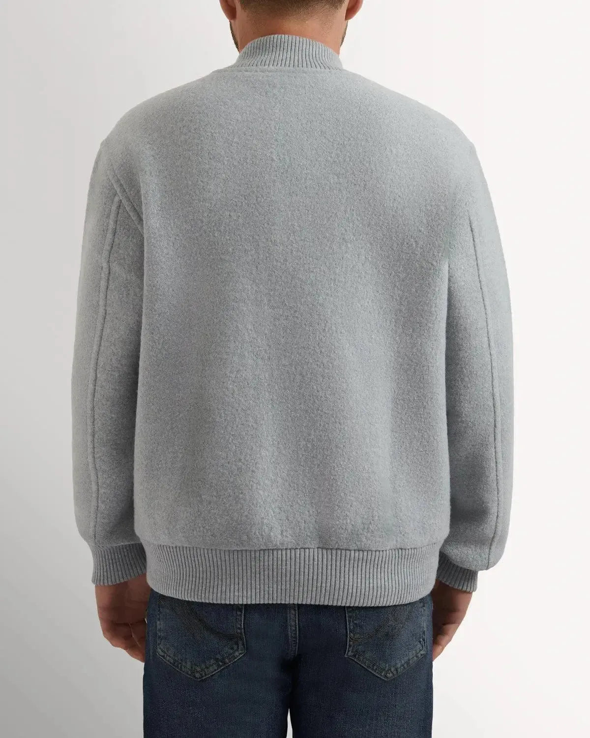 Richard James Wool College Bomber Grey | Preamato Luxury