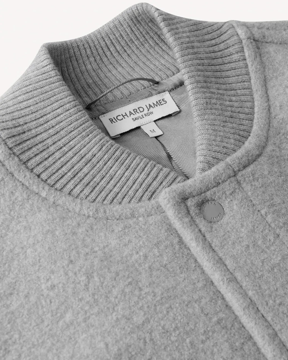 Richard James Wool College Bomber Grey | Preamato Luxury
