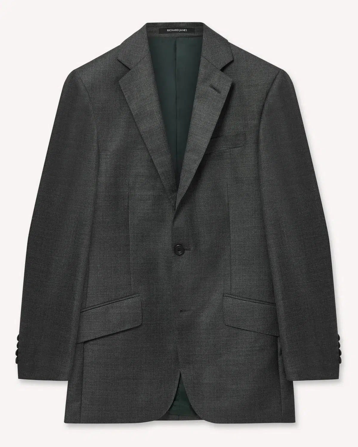 Richard James Wool Sharkskin Suit Jacket Grey | Preamato Luxury