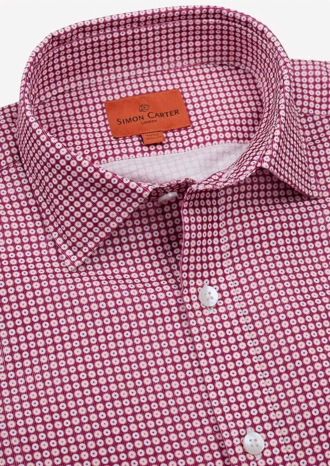 Simon Carter Tailored Fit Circle Shirt Purple/Navy/White | Preamato Luxury
